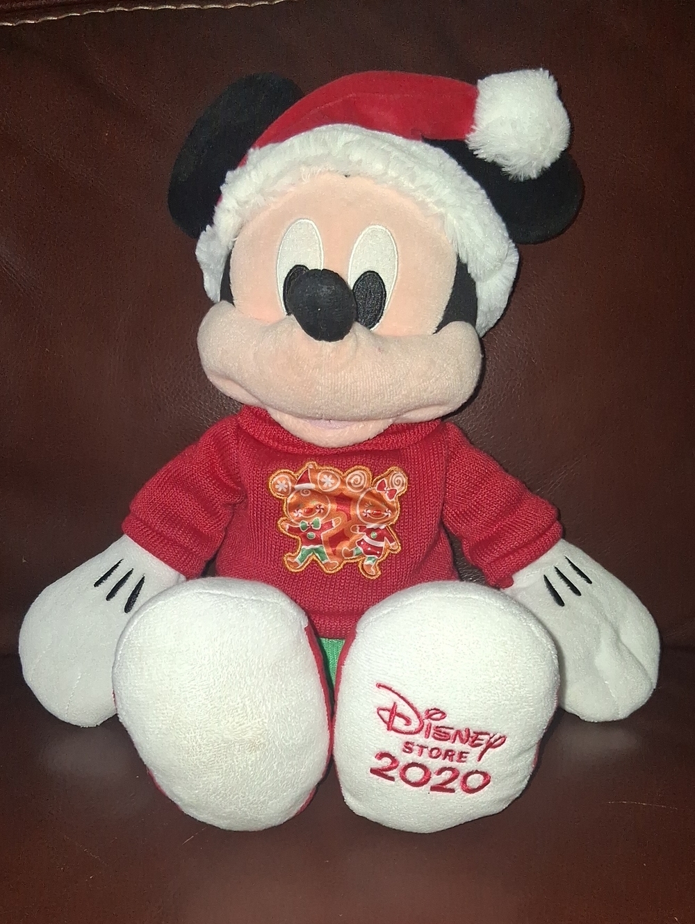 Disney Red and Black Holiday Mickey Mouse Plush